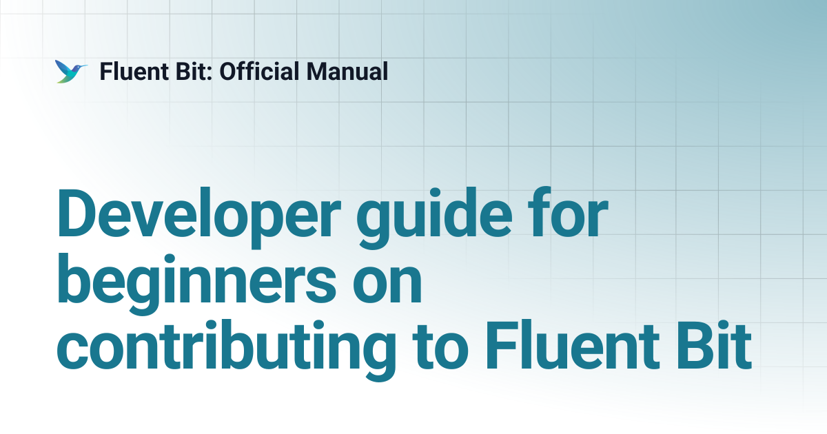 Developer guide for beginners on contributing to Fluent Bit | 1.8 ...